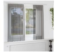 Voile Curtain Panel Dark Grey 140x175cm 100% Polyester Sheer Grommet Eyelet Pair