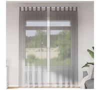 Voile Curtain Panel Dark Grey 140x260 cm 100% Polyester Sheer Eyelet 2pcs voile