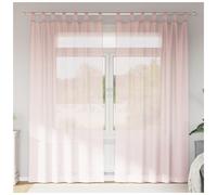 Voile Curtain Panel Light Pink 140x225cm 100% Polyester Sheer Eyelet Grommet-Top