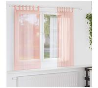 Voile Curtain Panel Pink 140x175cm Sheer 100% Polyester Eyelet Top Easy-Hang Now