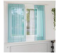 Voile Curtain Panel Turquoise 140x175 cm 100% Polyester Sheer Eyelet Lightweight