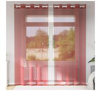 Voile Curtain Panel Wine Red 140x245 cm 100% Polyester Sheer Eyelet Top Grommet