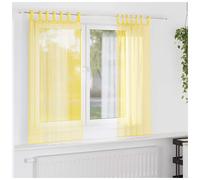 Voile Curtain Panel Yellow 140x175cm Sheer 100% Polyester Eyelet Grommet Set