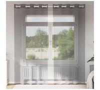 Voile Curtain Panels 2pcs Dark Grey 140x225 cm Eyelet Sheer Polyester Modern Set