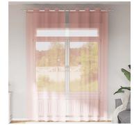 Voile Curtain Pink 140x300 cm Sheer Polyester Eyelet Grommet Panel Set of 2