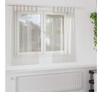 Voile Curtain with Curtains 2 pcs Cream 140 x 140 cm Polyester