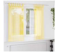 Voile Curtain Yellow 140x140cm 100%Poly Sheer Eyelet Curtains 2pcs 8Groms Living