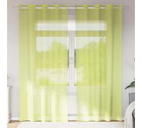 Voile Curtains 100% Polyester Apple Green 140x225cm Eyelet Sheer Panels 2pc Lite