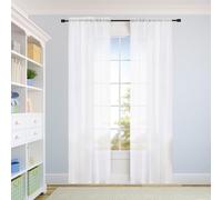 Voile Curtains 100 x 80 cm with Rod Sleeve, Light Filtering Breathable Drapery for Kid'S Bedroom Home Decorative, Privacy Protection for Kitcken Living Room Bedroom, White