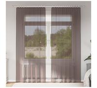 Voile Curtains 140 x 245 cm Brown Sheer 100% Polyester Eyelet Top 2pcs AiryLite