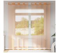 Voile Curtains 140x225 cm Terracotta Sheer 100% Polyester Eyelet Top Set 2pcs
