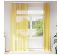 Voile Curtains 140x225 cm Yellow 100% Polyester Sheer Eyelet 2pcs Window Panels