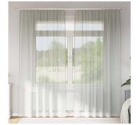 Voile Curtains 140x245 cm Light Grey 100% Polyester Eyelet 2pcs Sheer Drapes