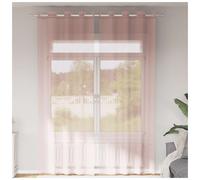 Voile Curtains 140x300 cm Light Pink 2pc Sheer Polyester Grommet Eyelet Top Set