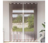 Voile Curtains 140x300cm Brown Sheer Polyester Eyelet Grommet 8-Panel Room-Drape