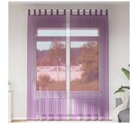 Voile Curtains 2 pcs Purple 140x260 cm Sheer Eyelet Panels 8 Grommets Polyester