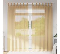 Voile Curtains 2 pcs Sand 140x225cm 100% Polyester Semi-Transparent Rod-Pockets