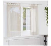 Voile Curtains 2pc 140x140cm Cream Sheer 100% Polyester Eyelet 8 Grommets Light