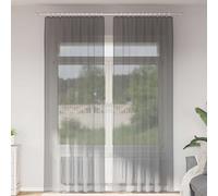 Voile Curtains 2pc Dark Grey 140x260 cm 100% Polyester Eyelet Top Sheer Modern.