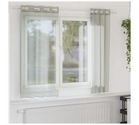 Voile Curtains 2pc Light Grey 140x140cm 100% Polyester Sheer Grommet Eyelet 8pcs