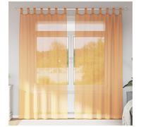 Voile Curtains 2pc Orange 140x245cm Sheer Polyester Grommet Eyelet Panels Light