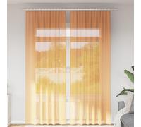Voile Curtains 2pc Orange 140x260 cm 100% Polyester Eyelet Sheer Panel Set Pair