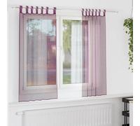 Voile Curtains 2pc Purple 100% Polyester Semi-Sheer Rod Pocket Panel Washable.