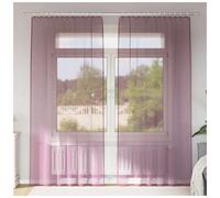 Voile Curtains 2pc Purple 140x225cm Sheer Polyester Eyelet Grommet Top Panels