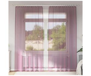 Voile Curtains 2pc Purple 140x225cm Sheer Polyester Eyelet Grommet Top Panels