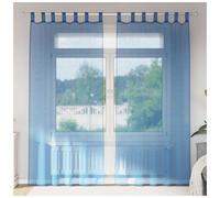 Voile Curtains 2pc Royal Blue 140x225cm 100% Polyester Eyelet Grommet Top Sheer