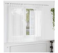 Voile Curtains 2pc White 140x140 cm Sheer Polyester Eyelet Top 8 Grommets Living