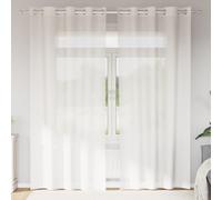 Voile Curtains 2pc White 140x245cm 100% Polyester Sheer with Metal Grommets Set