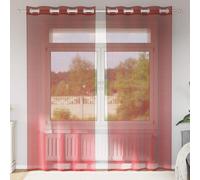 Voile Curtains 2pc Wine Red 100% Polyester Eyelet 140x245cm Sheer Panels Modern