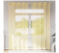 Voile Curtains 2pc Yellow 140x245cm Eyelet Sheer 100% Polyester Grommet Washable