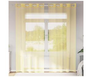 Voile Curtains 2pc Yellow 140x245cm Eyelet Sheer 100% Polyester Grommet Washable