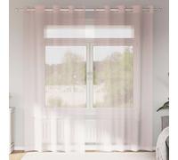 Voile Curtains 2pcs Light Pink 100% Polyester 140x245 cm Sheer Set with Grommets