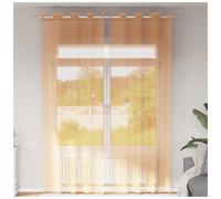 Voile curtains 2pcs Orange 140x260 cm 100% Polyester Eyelet Grommets Sheer Panel