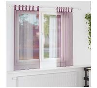 Voile Curtains 2pcs Purple 140x140cm 100% Polyester Sheer Eyelet 8 Grommets Soft