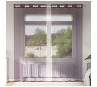 Voile Curtains 2pcs Purple 140x225 cm Sheer Polyester Eyelet Grommet Top Smooth