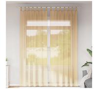 Voile Curtains 2pcs Sand 140x260cm Eyelet Sheer 100% Polyester Semi-Transparent