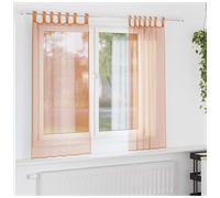 Voile Curtains 2pcs Terracotta 140x175cm Eyelet 8 Grommets Polyester SheerPanel