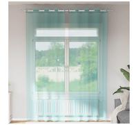 Voile Curtains 2pcs Turquoise 140x260cm Polyester Sheer Eyelet Grommet Panel Set