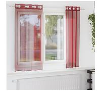 Voile Curtains 2pcs Wine Red 140x175cm Sheer Polyester Eyelet Grommet 2pc set