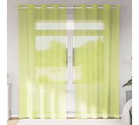 Voile Curtains Apple Green 140x245 cm 100% Polyester Sheer Eyelet Panels 2pc Set