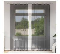 Voile Curtains Black 140x225cm 2pc Sheer Polyester Eyelet Grommet Pack Washable