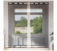 Voile Curtains Black 140x245 cm 2pcs 100% Polyester Eyelet Sheer Grommet-Top Lux
