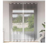Voile Curtains Dark Grey 140x260cm Eyelet Sheer Polyester Panels 2pcs PrivacyNet