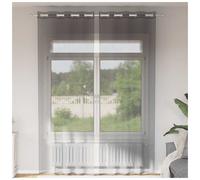 Voile Curtains Dark Grey 140x300 cm 100% Polyester Sheer Eyelet Panels 2pcs Set