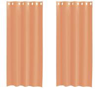 Voile Curtains 2pcs Terracotta 140x245cm 100% Polyester Eyelet Top Sheer Panels