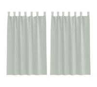 Voile Curtains Light Grey 140x175 cm 100% Poly Sheer Loop Top Panels Pair UK Set